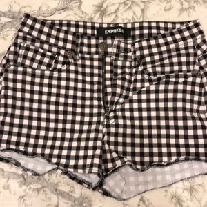 Express High Waisted Gingham Shorts